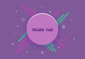 Wall Mural - Thank you phrase geometric banner. Vector illustration.