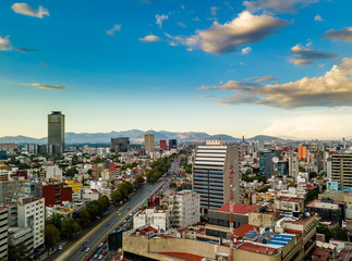 Sticker - Mexico City - Chapultepec panoramic view - sunset