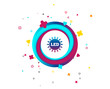 © blankstock - Led light sun icon. Energy symbol. Colorful button with icon. Geometric elements. Vector
