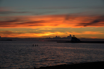 Wall Mural - Astonishing sunset at seashore in Finland