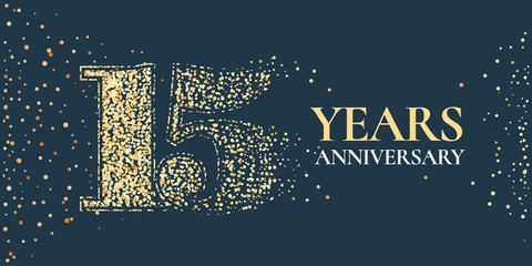 15 years anniversary celebration vector icon, logo