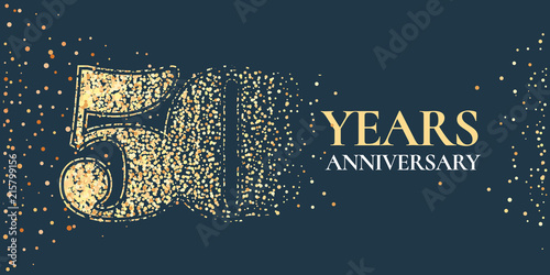 Fotografía 50 years anniversary celebration vector icon, logo