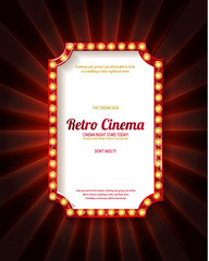 Poster - Red frame with light bulbs