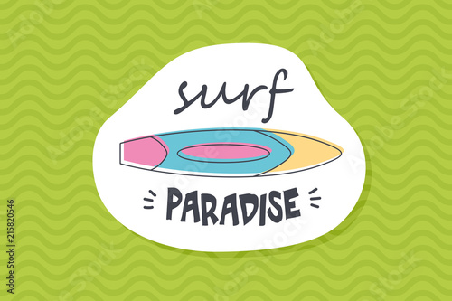 Summer poster card. Surf paradise © nasik