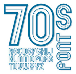 Poster - Set of vector rounded upper case alphabet English alphabet letters isolated, can be used in retro poster design.
