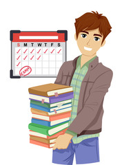 Canvas Print - Teen Boy Book Review Schedule Calendar