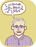Fototapeta Paryż - Senior Man Symptom Language Problem Illustration