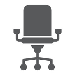 Aufkleber - office chair glyph icon, office and work, chair sign, vector graphics, a solid pattern on a white ba
