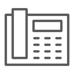 Fototapete - Office phone line icon, office and communication, telephone sign, vector graphics, a linear pattern on a white background, eps 10.