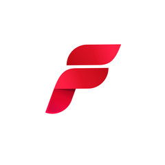 Poster - letter f logo vector, elegant gradient red color abstract symbol, beauty modern logotype template de