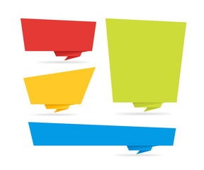 Poster - origami style sticker and banner tamplate.