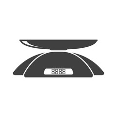 Wall Mural - icon kitchen scales with electronic dial. vector on white background.
