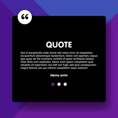 Material design style background and quote rectangle with sample text information vector illustration template