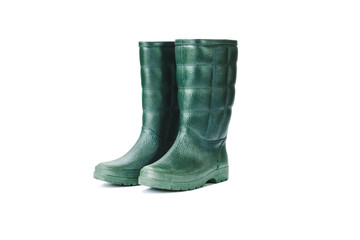 Rubber boots waterproof isolated on white background, with clipping path.