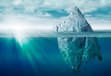Plastic Bag Environment Pollution With Iceberg Of Trash