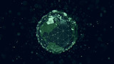 Fototapeta Do pokoju - Abstract crypto cyber security technology on global network background. Digital theme. 3D illustration