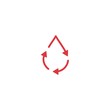 recycle blood drop donor circulation logo icon vector line outline monoline