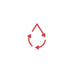 Wall Mural - recycle blood drop donor circulation logo icon vector line outline monoline