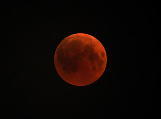 total eclipse showing the blood moon on 27-28 july 2018 at bahrain