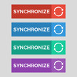 © Serhii - Synchronize flat buttons on grey background.