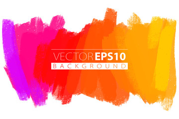 Poster - artistic backdrop, vector with brush strokes, brush paint look background with colorful hand painted stains