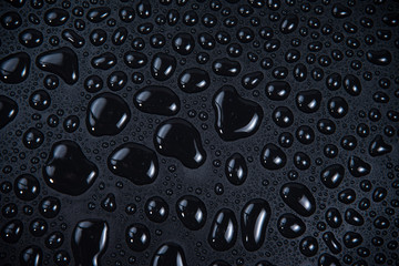 Wall Mural - Drops of water on black background.