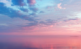 Fototapeta  - Misty Lilac Seascape With Pink Clouds
