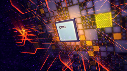 Poster - Modern CPU with transmission of shining signals