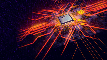 Poster - CPU processor shines like a sacred secret symbol