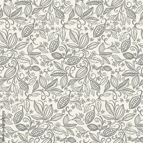 Fotomural cacao beans seamless pattern