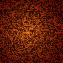 Cacao Beans Seamless Pattern