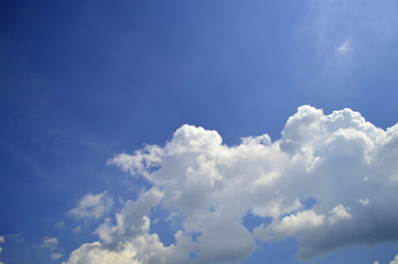 Blue clear sky with white clouds