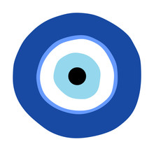 Greek Evil Eye Vector, Symbol Of Protection. Glass Turkish Eye Nazar Boncugu. Amulet, Talisman From The Evil Eye.