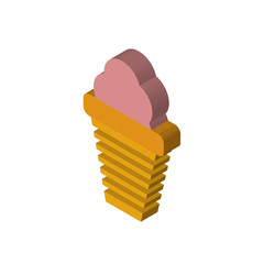 Wall Mural - Ice cream isometric right top view 3D icon