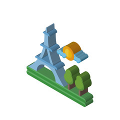 Canvas Print - Paris isometric right top view 3D icon