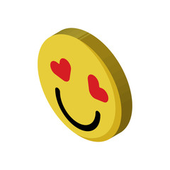 Poster - in love isometric right top view 3d icon