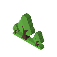 Poster - forest isometric right top view 3d icon
