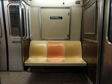 Retro Priority Seating On Subway Car.