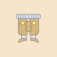 Poster - binoculars field outline icon. Element of outdoor recreation icon for mobile concept and web apps. Field outline binoculars icon can be used for web and mobile