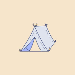 Poster - tent field outline icon. Element of outdoor recreation icon for mobile concept and web apps. Field outline tent icon can be used for web and mobile