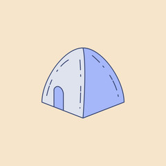 Poster - tent field outline icon. Element of outdoor recreation icon for mobile concept and web apps. Field outline tent icon can be used for web and mobile