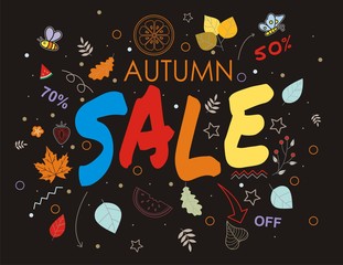 Wall Mural - Hand draw of  Autumn sale