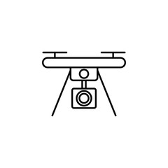Poster - drone with camera icon. Element of intelligence icon for mobile concept and web apps. Thin line drone with camera icon can be used for web and mobile