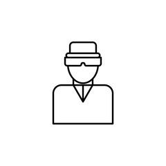 Poster - virtual reality glasses icon. Element of intelligence icon for mobile concept and web apps. Thin line virtual reality glasses icon can be used for web and mobile