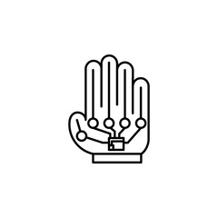 Poster - cyber hand icon. Element of intelligence icon for mobile concept and web apps. Thin line cyber hand icon can be used for web and mobile