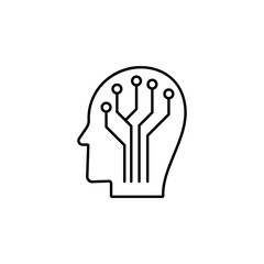 Poster - digital thinking icon. Element of intelligence icon for mobile concept and web apps. Thin line digital thinking icon can be used for web and mobile