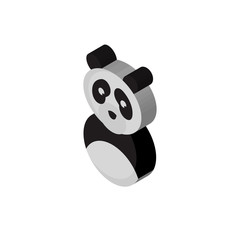 Wall Mural - panda mascot isometric right top view 3D icon