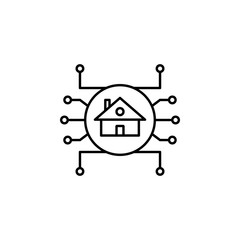 Poster - smart House icon. Element of intelligence icon for mobile concept and web apps. Thin line smart House icon can be used for web and mobile