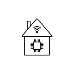Poster - smart House icon. Element of intelligence icon for mobile concept and web apps. Thin line smart House icon can be used for web and mobile
