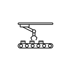 Poster - robot in production icon. Element of intelligence icon for mobile concept and web apps. Thin line robot in production icon can be used for web and mobile